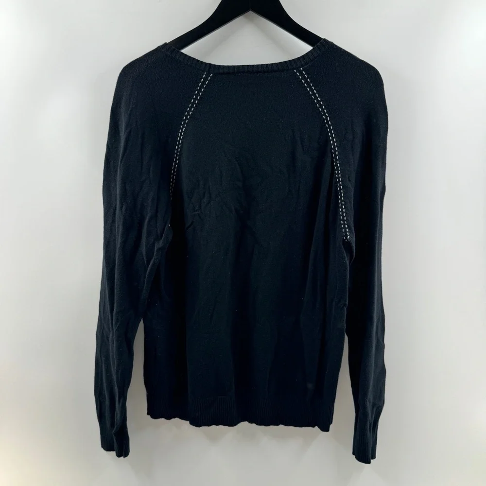 True Religion Black Scoop Neck Sweater Men’s Size Medium Cotton Cashmere